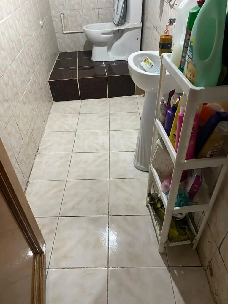 Lağım ve su baskını temizliği sonrasında kir ve atıklardan arındırılmış, temizlenmiş banyo zemini Select 87 more words to run Humanizer.