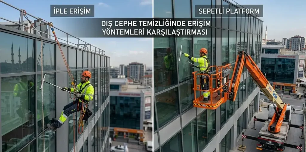Dış Cephe Temizliğinde İple Erişim mi, Sepetli Platform mu?