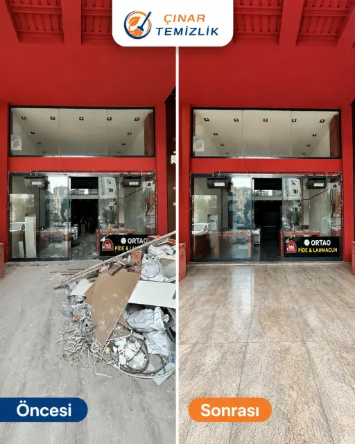 İstanbul’da iş yeri dış cephe temizliği öncesi ve sonrası – Çınar Temizlik 